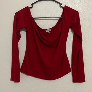 Long sleeve off the shoulder top